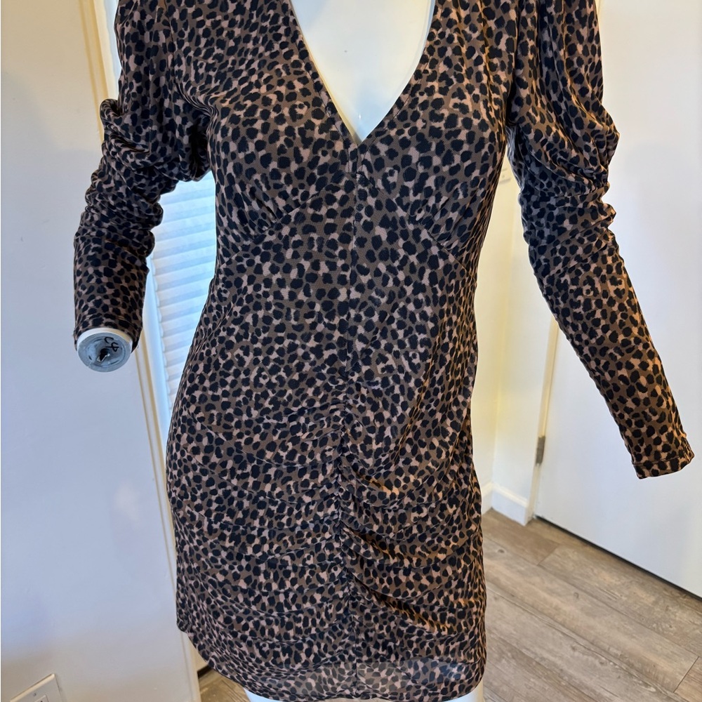 Leopard long sleeve dress